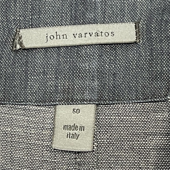 John Varvatos Blue Denim Chambray Blazer Jacket Sport Coat Made in Italy Size 50 - Picture 4 of 16
